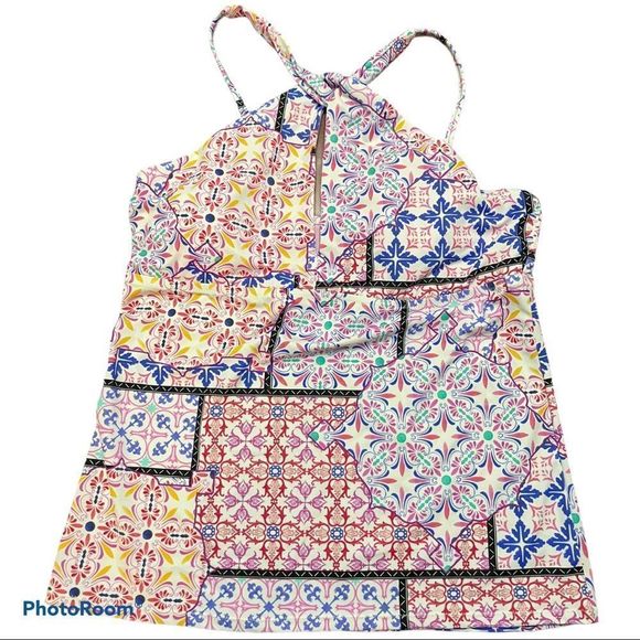 Nanette Lepore Other - Nanette LAPORE swim patchwork keyhole tankini top